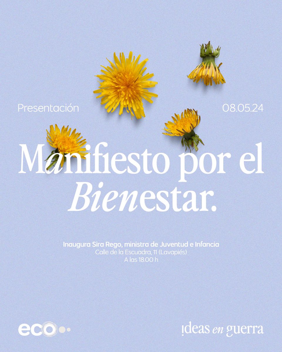 Me ha parecido muy interesante el Manifiesto por el Bienestar que se han currado en @ideasenguerra