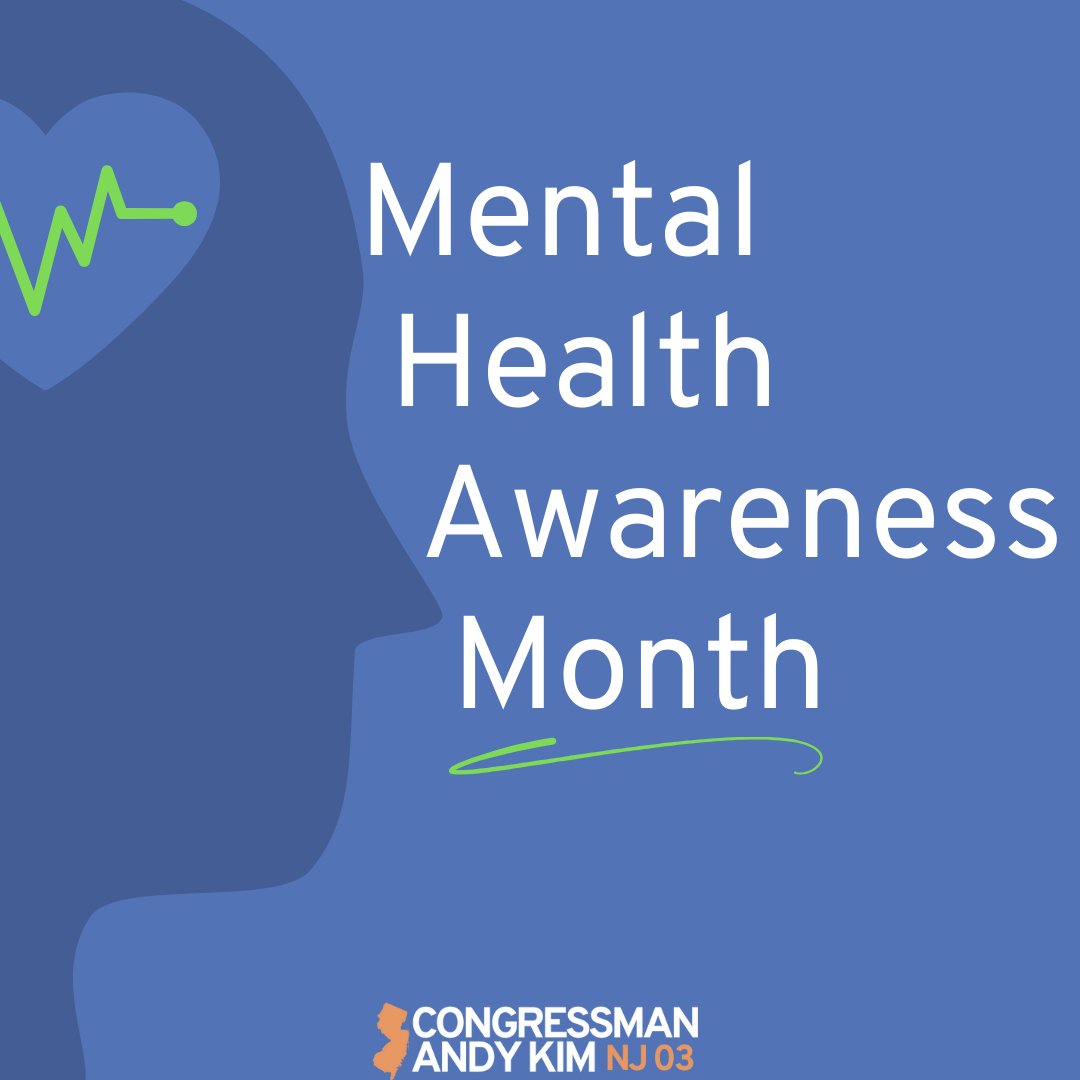 This month, we strive to increase understanding and acceptance about mental health. Congressman Kim continues to work to diminish stigmas and increase access to care and resources across NJ and our country. Help should always be just a call away. If you're struggling, dial 988.