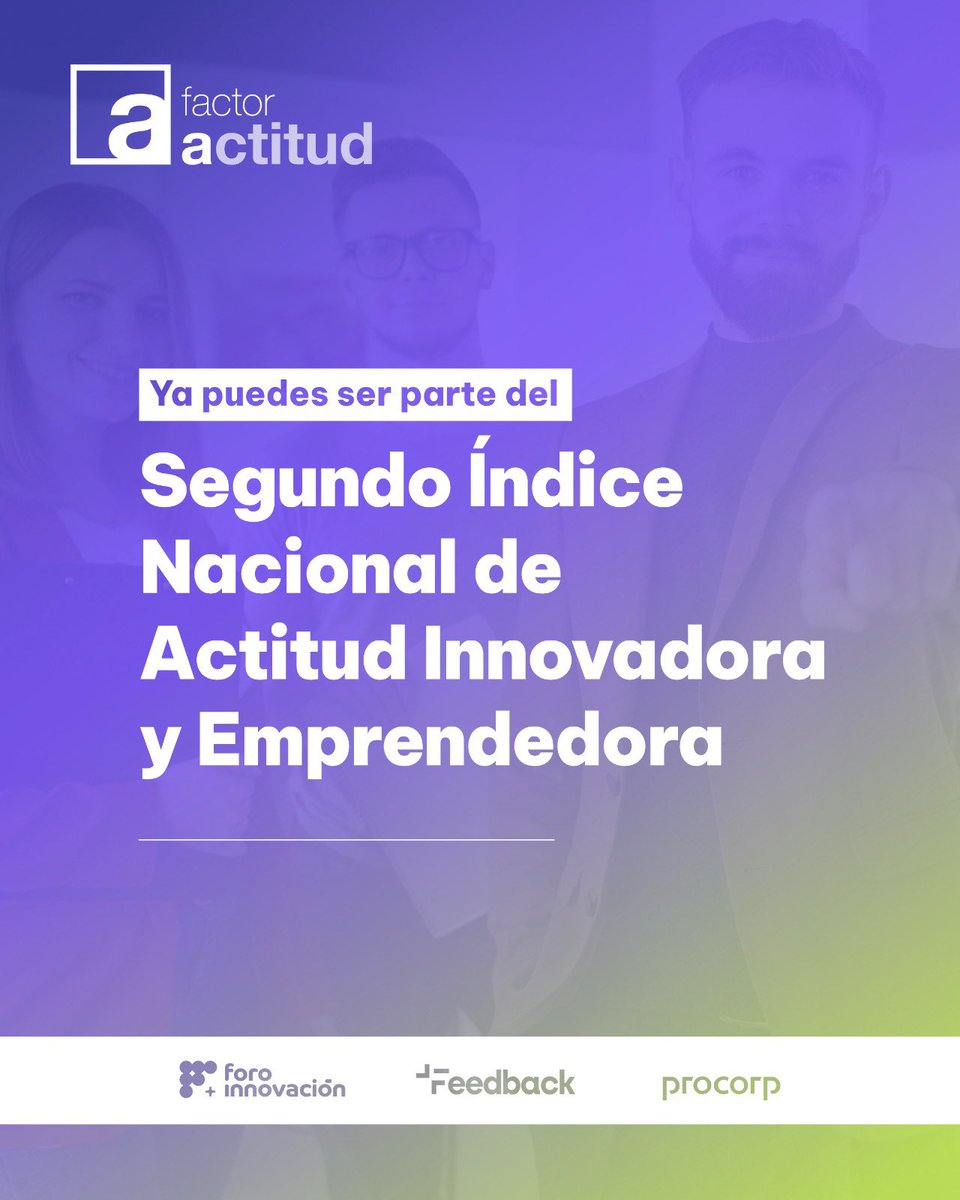 ¡Llegó el día! 🙌 Ya puedes participar en la encuesta de la Segunda Edición del Índice Nacional de Actitud Innovadora &amp; Emprendedora 🚀. 

¡Te invitamos a ser parte! Contesta la encuesta en 📲 lisa.cl/cgi-bin/genera…

#FactorActitud