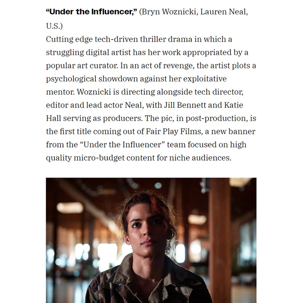 We are proud to announce that "Under the Influencer" is one of 5 films chosen for the <a href="/Qscreen/">Queer Screen (Mardi Gras Film Festival)</a> Goes to Cannes Initiative taking place during this year’s Cannes Film Festival <a href="/mdf_cannes/">Marché du Film</a> 

Read about it in Variety: variety.com/2024/film/glob…