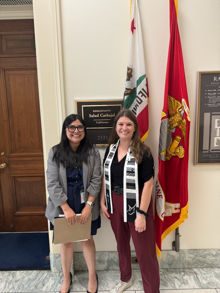 As people of faith, we believe in the moral call to care for our neighbors and our environment. Today we're on the Hill advocating for climate justice. #DefendOurClimate #Faiths4Climate 

Thank you @RepCarbajal and Depty Chief of Staff Joanna Montiel for meeting with us!