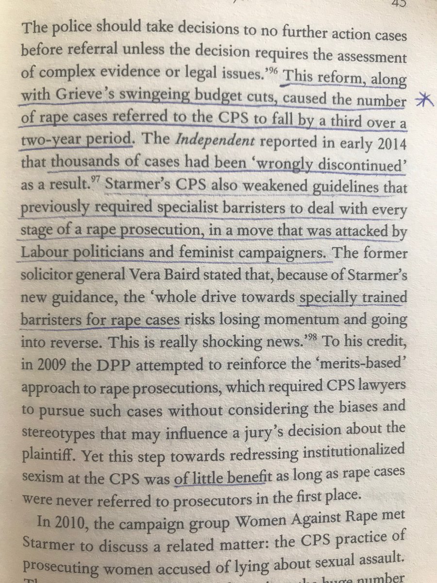 @carolvorders @Gabriel_Pogrund The next time Starmer/Starmer's Labour pretend to care about women's issues, remember that:
1. He welcomed misogynist Natalie Elphicke into the party
2. He whipped his MPs to abstain on #Spycops 
3. His record on rape as DPP (causing rape case referrals to fall by a third):