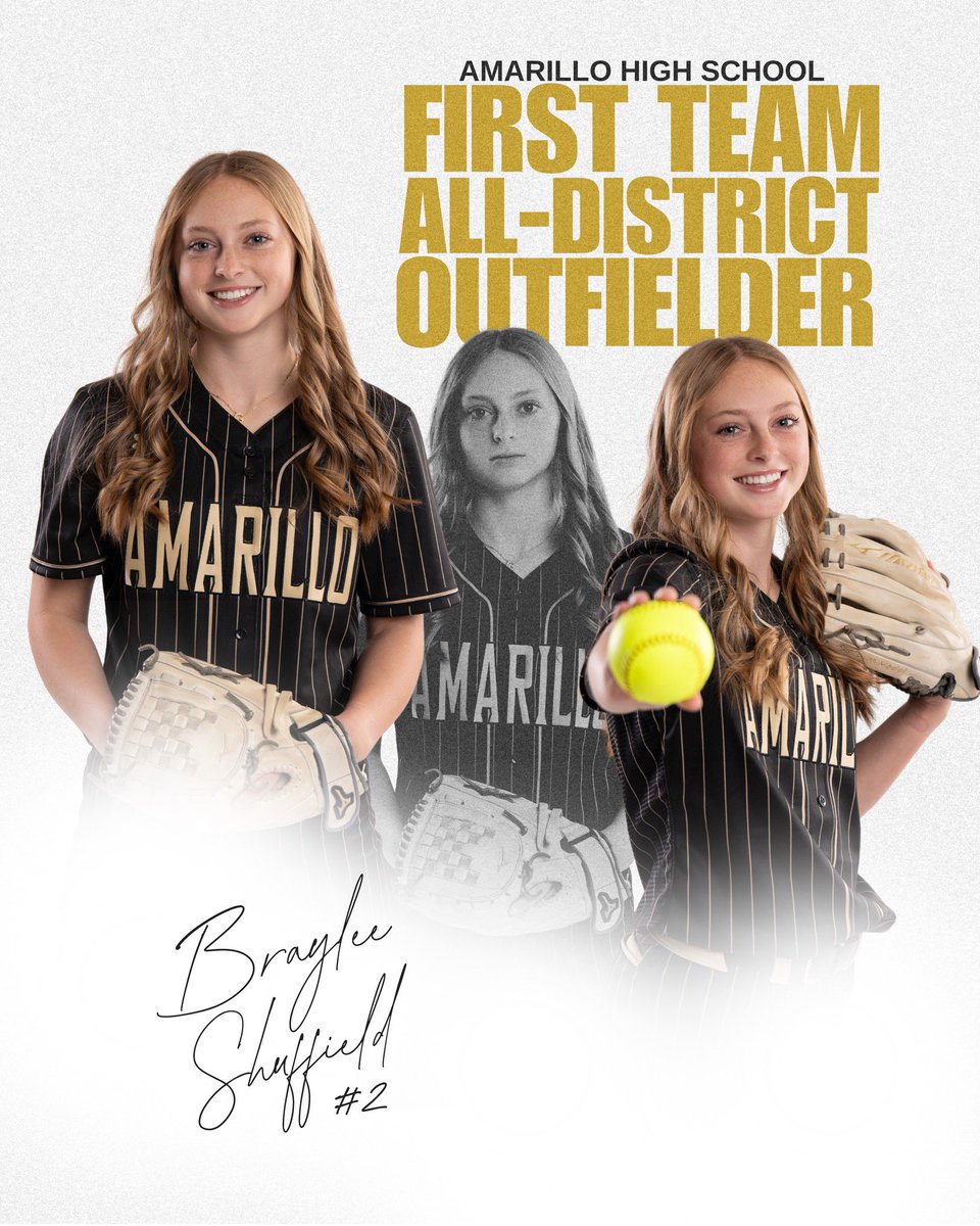 Congratulations to Sophomore Braylee Shuffield for being named 3-5A 1st Team All-District Outfielder! 💛🖤 #sandiesoftball