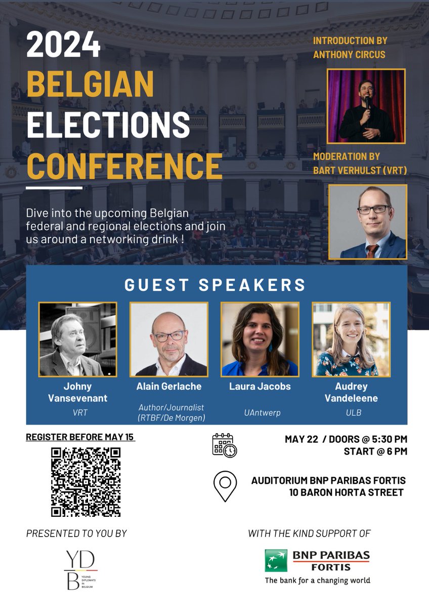 Join the YDB 2024 Belgian elections conference! 
Register via forms.office.com/e/WZ3eLrCqii