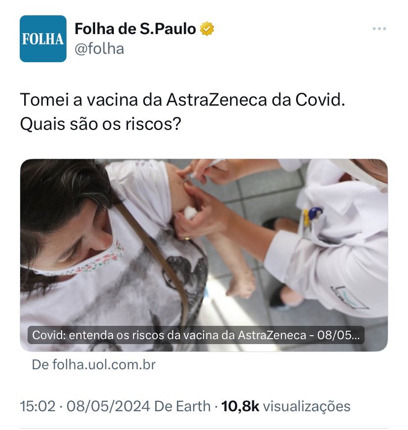 brom_elisa's tweet photo. Como assim risco, não era 100% segura?🤔

E pensar que quem ousou falar sobre isso foi chamado de negacionista e tudo mais. https://t.co/VMkQRn91i0