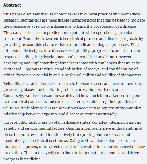 New Review in CKJ discussing the use of biomarkers in clinical practice and biomedical research: 🔓doi.org/10.1093/ckj/sf… Using well-validated biomarkers can improve diagnoses, more effective treatment evaluations, and enhanced disease prediction