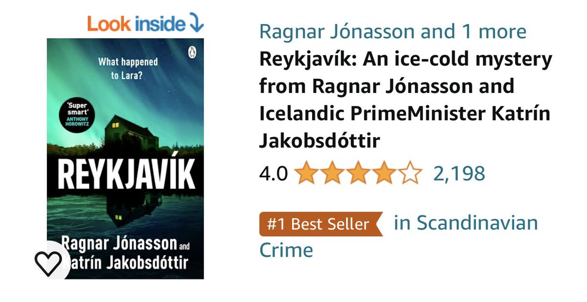 Reykjavik now the no 10 best selling book on Amazon Kindle - and the no 1 best selling in Scandinavian Crime - amazon.co.uk/Reykjav%C3%ADk…
