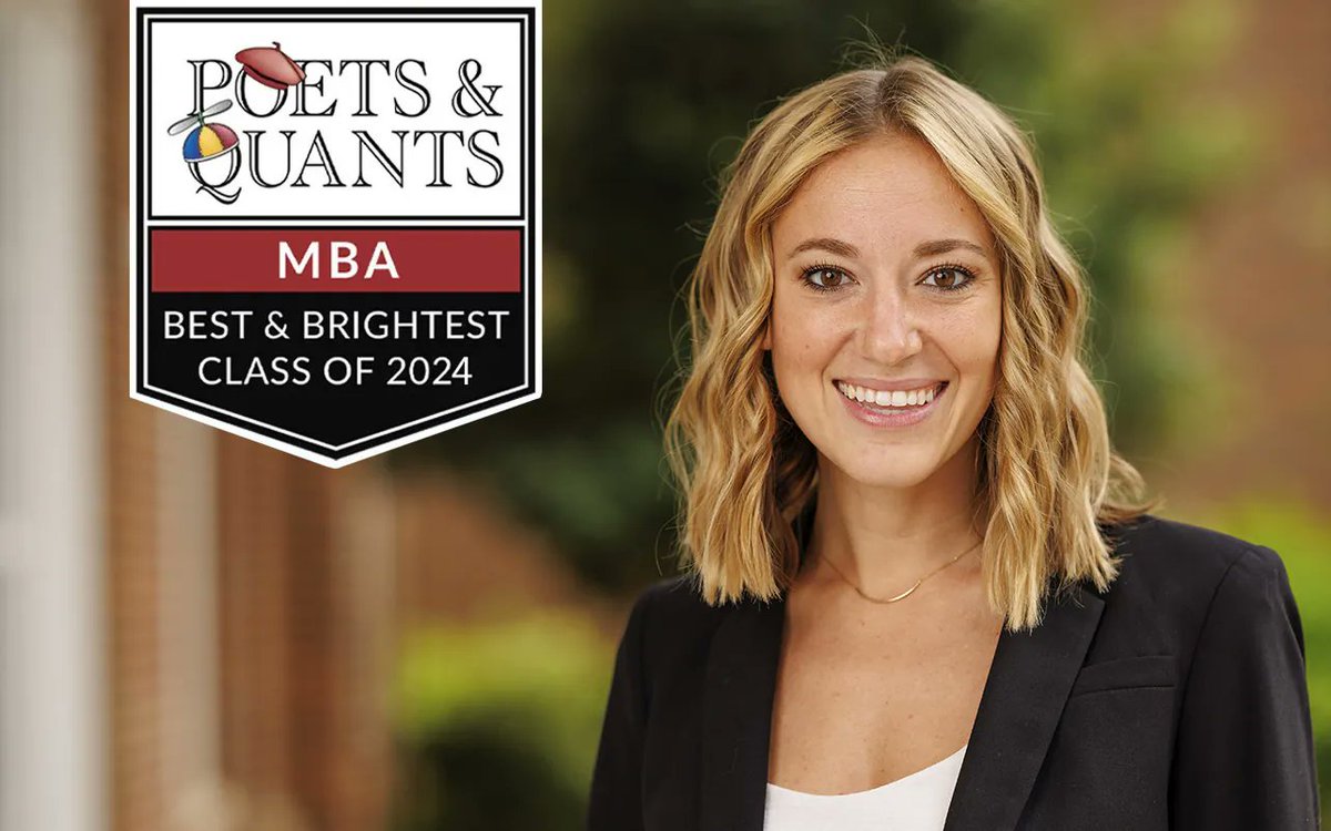 'There is not a single thing that I regret about my MBA experience.' Congratulations to Laura Emerson (MBA '24) on being recognized as one of Poets&Quants 2024 Best and Brightest MBA graduates! poetsandquants.com/school-profile…