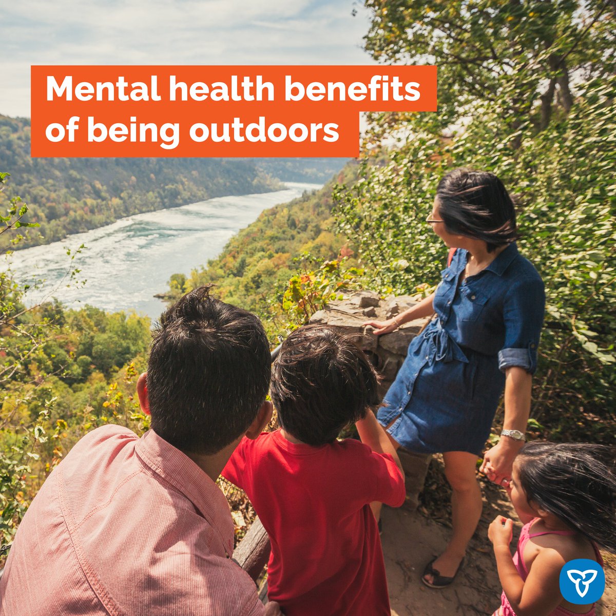 Spending time outside has a positive effect on your mental health. Outdoor play and time spent in nature can reduce worry and anxiety in us and our kids! You can: 🌳 go for a family nature walk 🛝 play at the local playground 🏕️ go camping Learn more: ontarioparks.com/parksblog/ment…