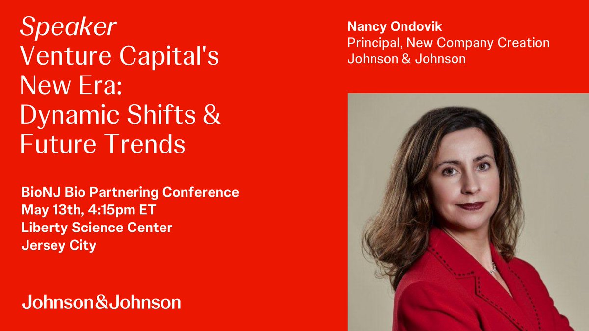 Will you be at @BioNJ on the 14th? Nancy will join a panel to explore the evolving landscape of venture capital! Join us as she and other industry experts dive into the key criteria VC firms look for when evaluating businesses in today's funding climate. jji.jnj/4aZXnXd