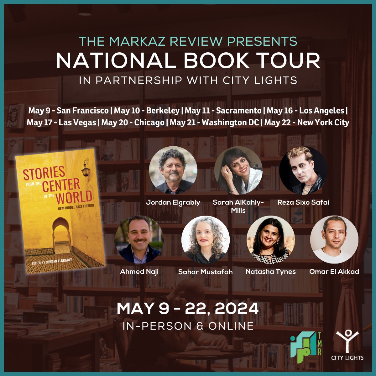 City Lights Books (@citylightsbooks) on Twitter photo Join us tomorrow at City Lights, 7pm PT, for the start of the "Stories from the Center of the World: New Middle East Fiction" tour with <a href="/JordanElgrably/">Jordan Elgrably</a> <a href="/sarahkahlymills/">Sarah AlKahly-Mills 🇱🇧 سارة الكاحلي ميلز</a> ! Livestream available, too. Sign up here: citylights.com/events/jordan-… Join us tomorrow at City Lights, 7pm PT, for the start of the "Stories from the Center of the World: New Middle East Fiction" tour with <a href="/JordanElgrably/">Jordan Elgrably</a> <a href="/sarahkahlymills/">Sarah AlKahly-Mills 🇱🇧 سارة الكاحلي ميلز</a> ! Livestream available, too. Sign up here: citylights.com/events/jordan-…