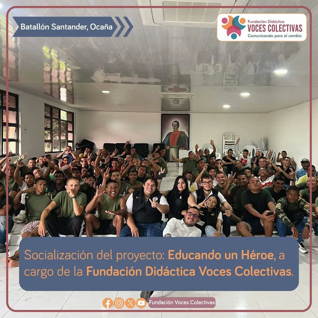 VColectivas's tweet photo. 📌 Estuvimos reunidos con los soldados del Batallón de Infantería N°15, general Francisco de Paula Santander, con quienes vamos a desarrollar el proyecto: Educando un Héroe 🤝.

📲 https://t.co/7h5p6CKs8v
.
.
.
#FundaciónVocesColectivas #Fundación #Radio #Trabajo #EducandoUnHéroe https://t.co/I1GPNiem8V