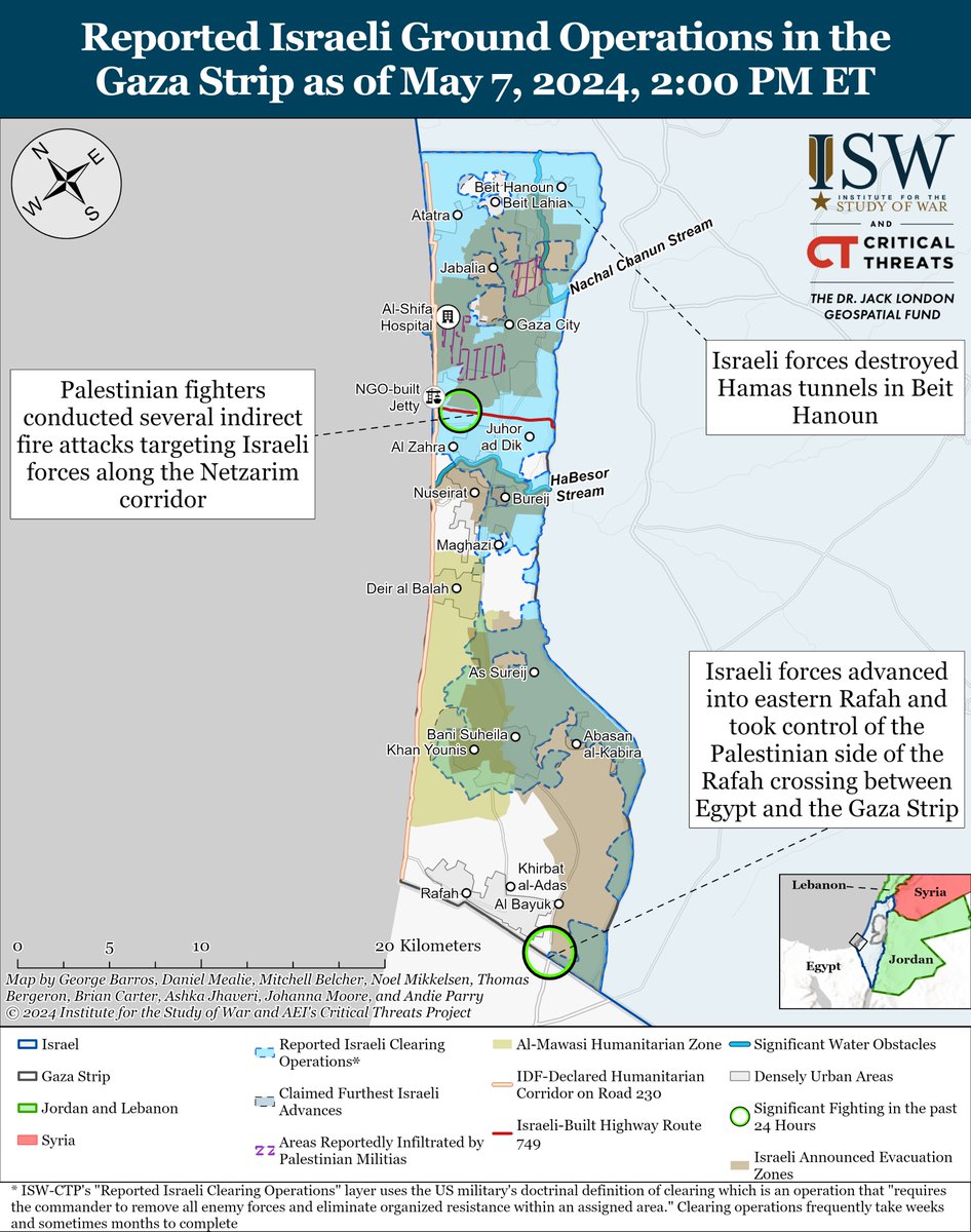Hamas reported that its fighters fired a rocket-propelled grenade at an Israeli tank and proceeded to fire small arms at Israeli soldiers in al Shoka al Sufi neighborhood north of the Rafah crossing. Read the update from CTP and @TheStudyofWar: criticalthreats.org/analysis/iran-…