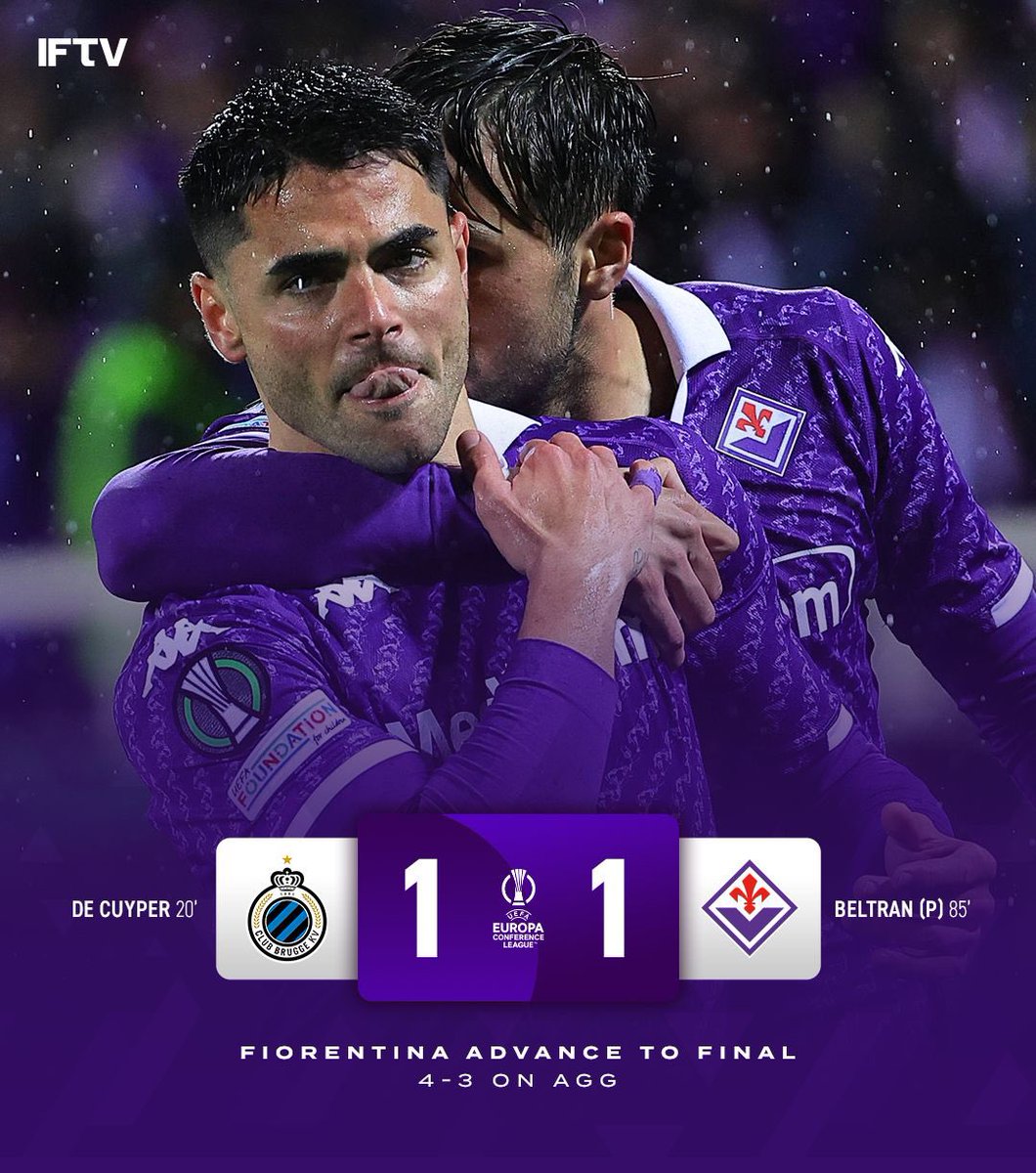 FIORENTINA MAKE IT TO THE CONFERENCE LEAGUE FINAL FOR THE SECOND TIME IN A ROW ⚜️ They’ll play the winner of Aston Villa/Olympiakos in Athens. Do it for Joe 🙏