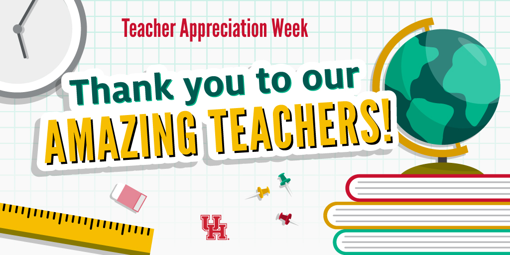 Happy Teacher Appreciation Week! To our current and future teachers, thank you for all that you do! Aspiring teachers? Complete a FREE application to get started this August: tinyurl.com/applyUH. #txed #k12 #teach @GCCISD