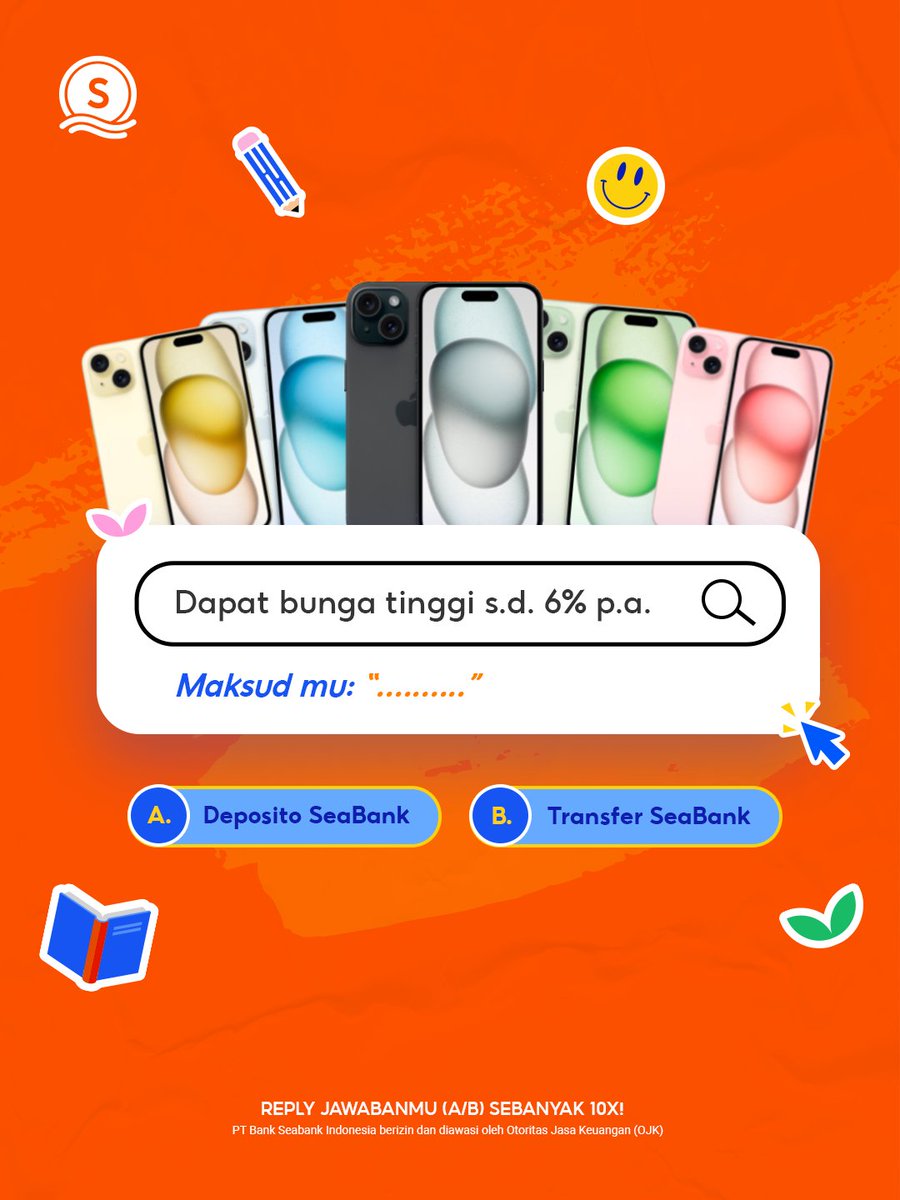 ❤️‍🔥MENANGKAN KESEMPATAN HADIAH BARU IPHONE 15 SECARA GRATIS!❤️‍🔥

Caranya mudah:
1. FOLLOW Twitter @SEABANKID
2. RT Tweet ini
3. REPLY JAWABANMU sebanyak 10x!

Pasti beruntung! 🔥~