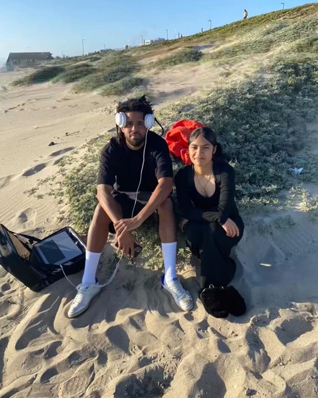 J. Cole was found chilling at the beach yesterday