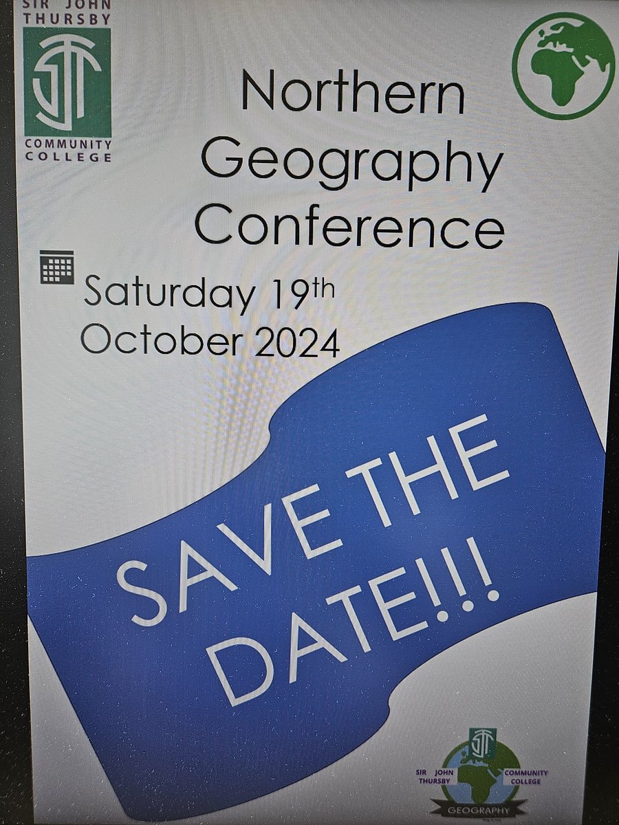 #geography @EnserMark @fiona_616 @RebWild @Mrs_Cahill_Geog @missgeog92 @InternetGeog Save the date!! WANTED! Suggestions- speakers, workshops, activities DM me!