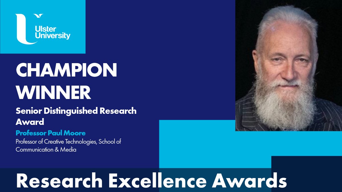 Our Champion Winner for the Senior Distinguished category is Professor Paul Moore. Paul has made considerable contribution to the development of research agendas across the arts practice, theory and industry domains, as well as leadership in key projects. #ProudOfUU