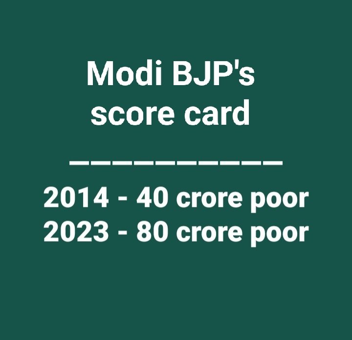 @BJP4India @AmitShah बकवास बंद करो झूठे संघी। 80 करोड़ लोगों को गरीब बना दिया मोदी BJP ने।