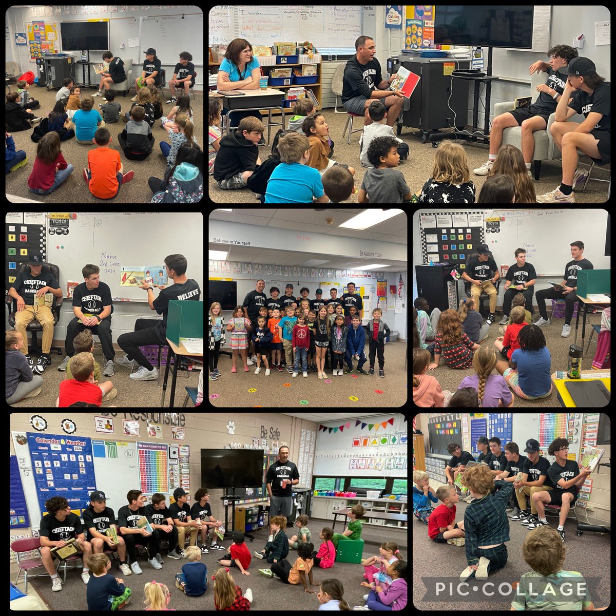 What a great way to connect with our youth in @BellevueSchools! Our students @BerthaBobcats had some guest readers from the @B_EastBaseball team come read to us.  Thanks again for visiting!