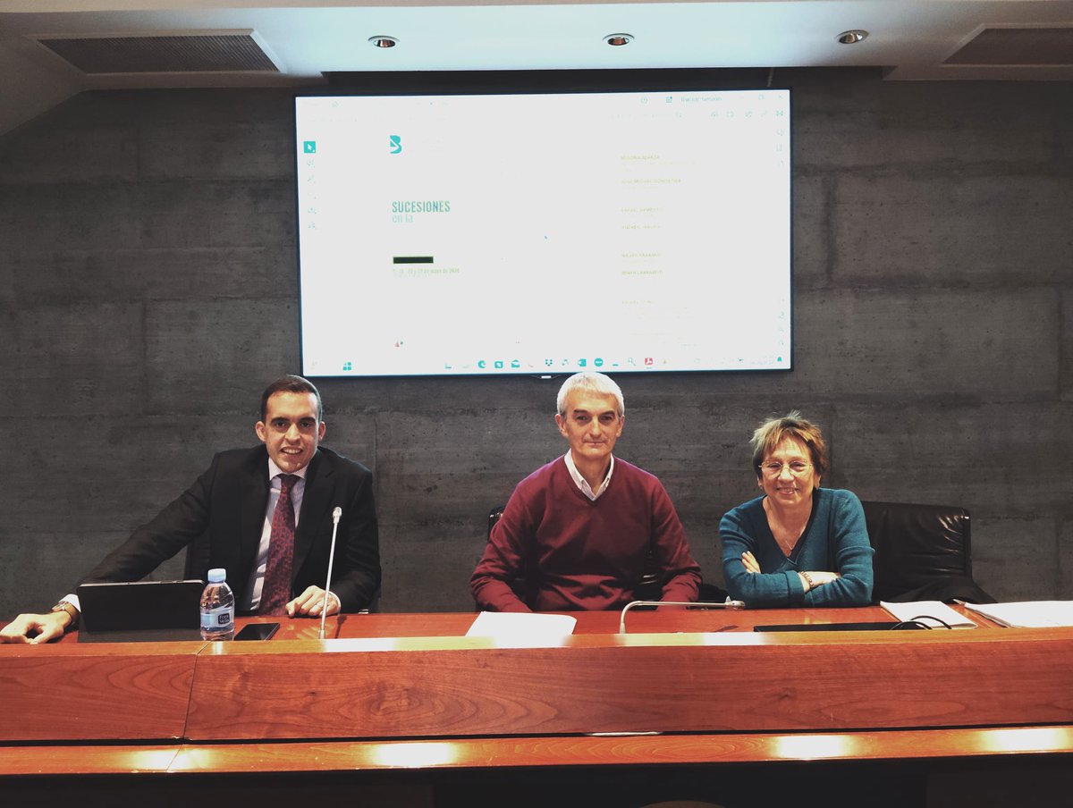 Escuela de práctica jurídica del ICA Bizkaia (@epjicabizkaia) on Twitter photo Hoy comienza la primera jornada del ciclo formativo en Sucesiones en el País Vasco, con Begoña Beraza, Funcionaria del Registro civil de Bilbao
Y José Miguel Gorostiza, compañero del <a href="/icabizkaia/">Ilustre Colegio de la Abogacía de Bizkaia</a>.
Presenta la sesión <a href="/LloninBorja/">Borja Llonín</a>.
#FormaciónEPJ Hoy comienza la primera jornada del ciclo formativo en Sucesiones en el País Vasco, con Begoña Beraza, Funcionaria del Registro civil de Bilbao
Y José Miguel Gorostiza, compañero del <a href="/icabizkaia/">Ilustre Colegio de la Abogacía de Bizkaia</a>.
Presenta la sesión <a href="/LloninBorja/">Borja Llonín</a>.
#FormaciónEPJ