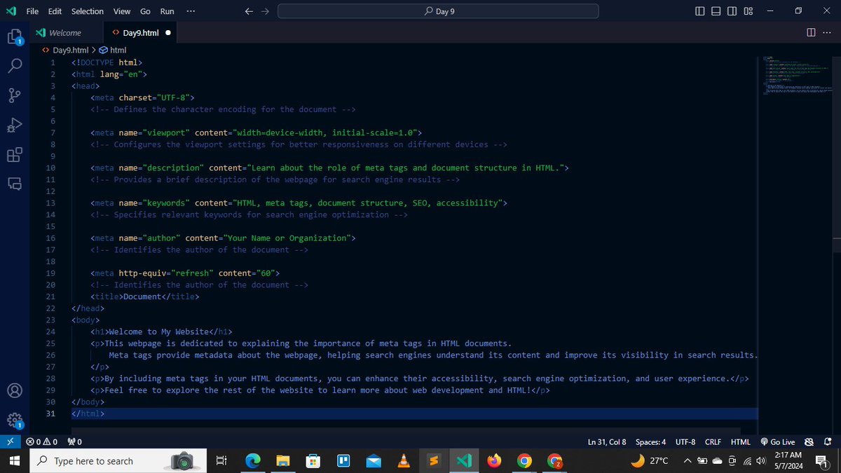 obi__ify's tweet photo. DAY 8: Introducing Meta Tags
{ by @obi__ify } from @hashnode https://t.co/coC2xBtqGa 

Check out the new post out on @hashnode #programmer #newbieprogrammer #beginner #html #html5 #womenwhocode #engage #letsconnect #letsgrowtogther #anyonecandoit #learnprogramming #programming https://t.co/1DfHTV1PKh