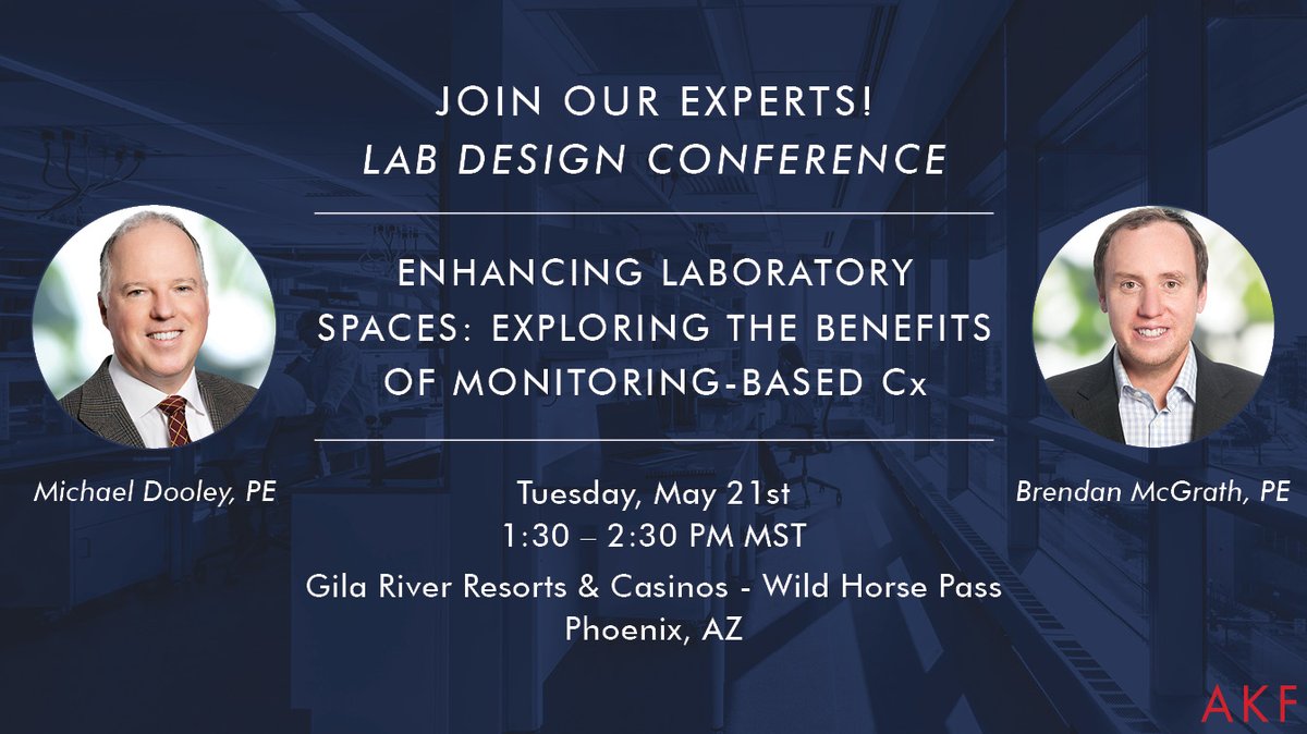 Join #Commissioning experts Michael Dooley & Brendan McGrath as they present 'Enhancing Lab Spaces: Exploring Benefits of #MBCx' at @LabDesignConf. Learn how to utilize advanced analytics & real-time monitoring to optimize lab spaces! lnkd.in/g-MiRtNQ #LabDesign #2024LDC