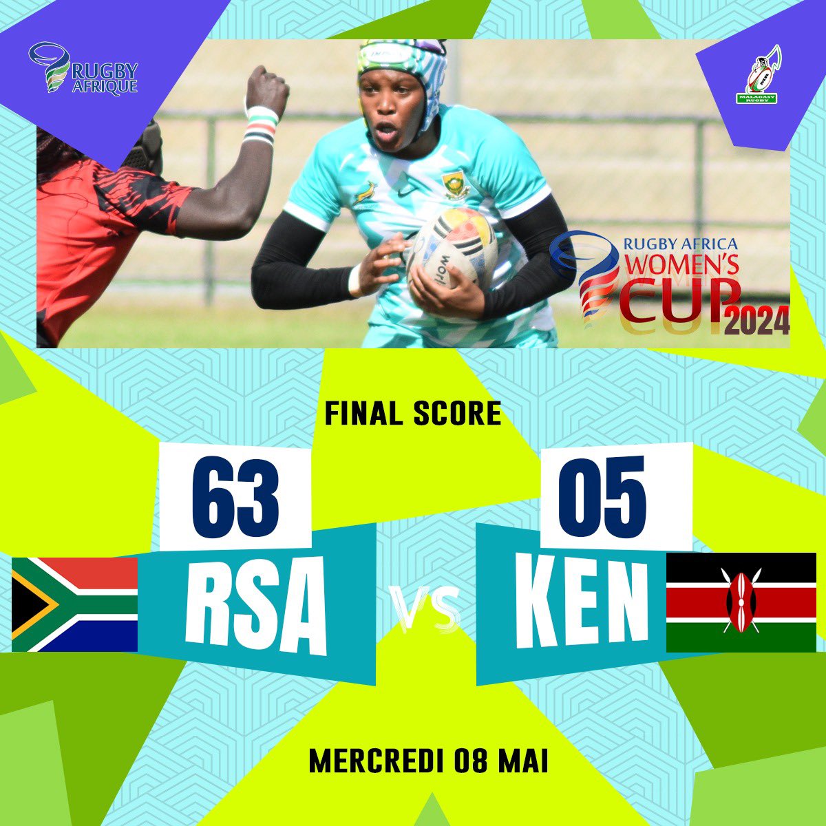 Rugby Africa Women’s Cup Championship 2024 Final score RSA VRs Kenya