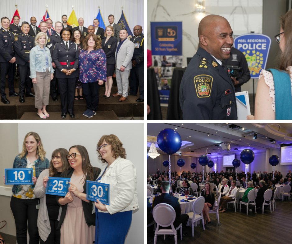 Grateful to honour the dedication and service of our #PRP members at the Recognition Awards. Congratulations to all, including Sgt. McGibbon & Sgt. Rocha for their outstanding 45 years of service, a remarkable commitment to keeping our community safe. #PeelPoliceProud