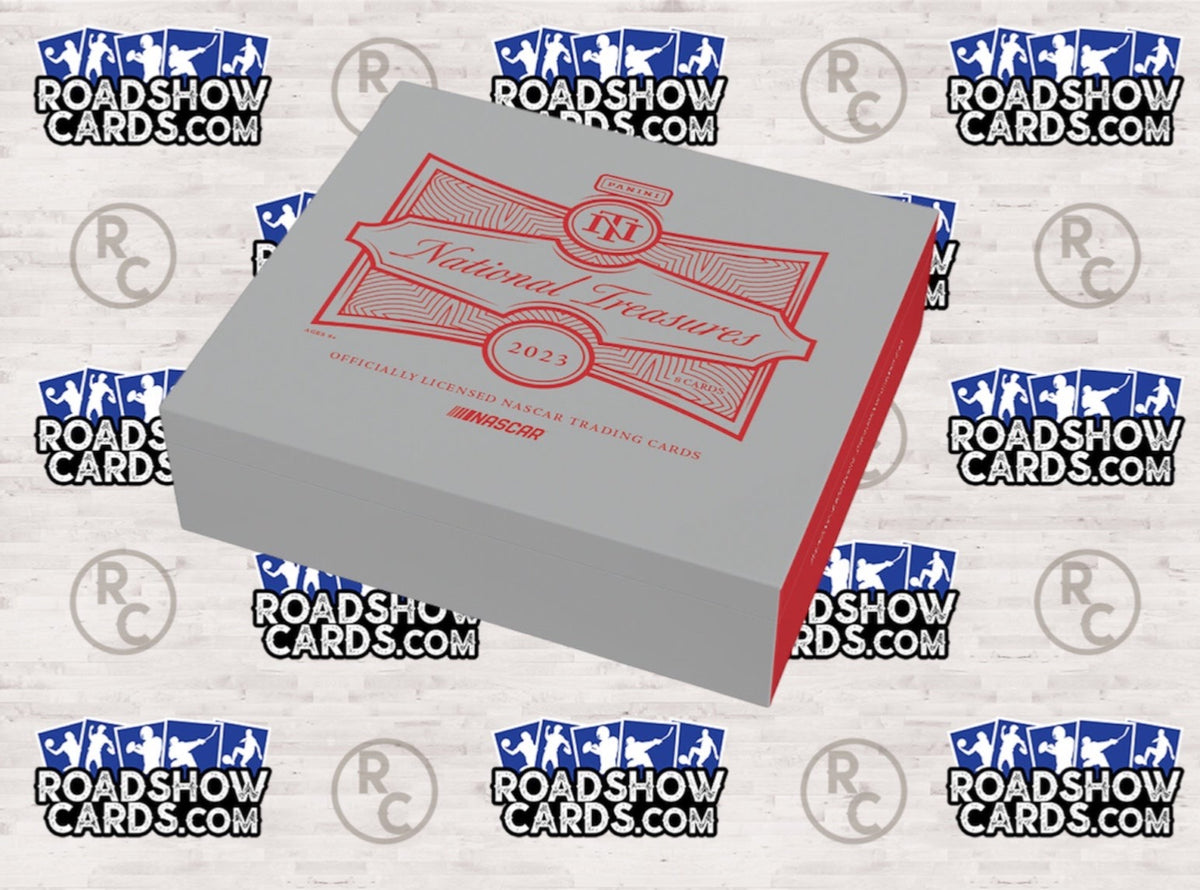 2023 Racing National Treasures Hobby Box: Vendor: Panini
 Type: Wax
 Price: 400.00   

 * 1 pack per box. 8 cards per pack.
 * 4 Autographs
 * 3 Memorabilia… blog.collectingall.com/T6bXsc @RoadshowCards #CardConnoisseur #CardCollecting #RoadshowCards #SportsHistory #CardCommunity