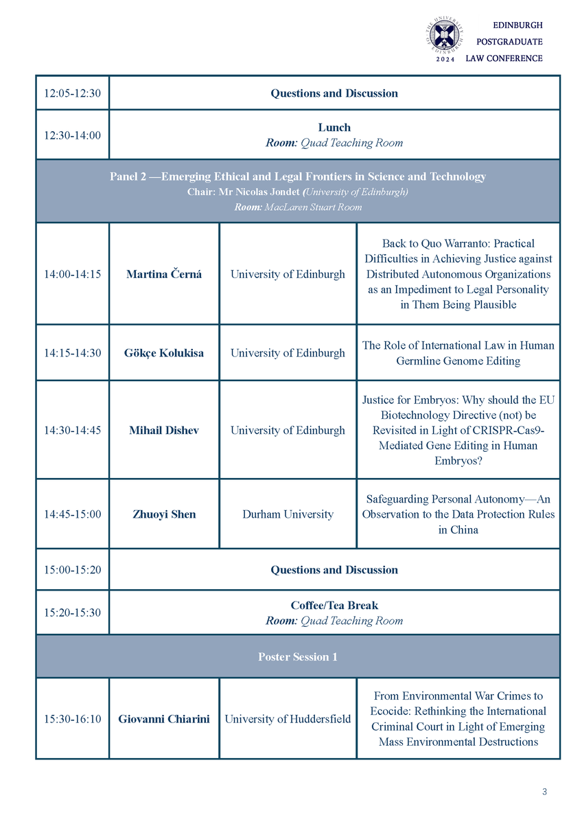 Edinburgh Postgraduate Law Conference tweet media