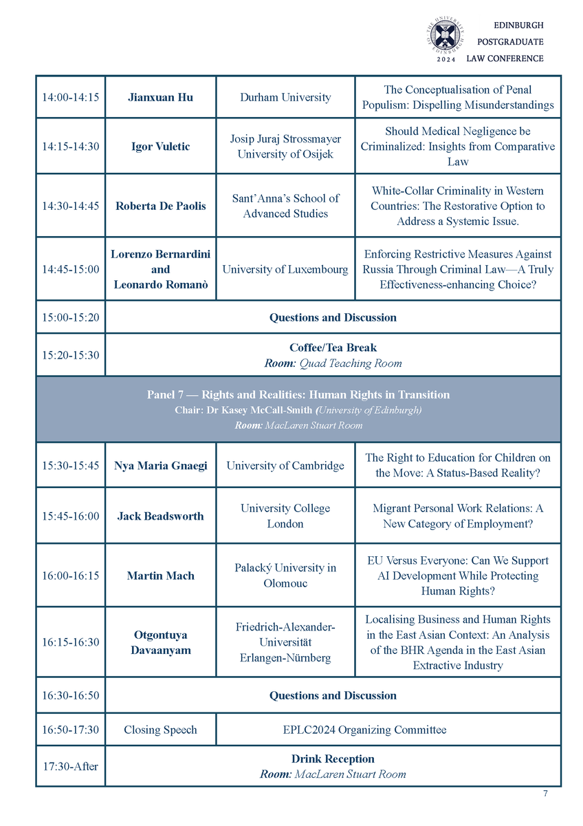 Edinburgh Postgraduate Law Conference tweet media