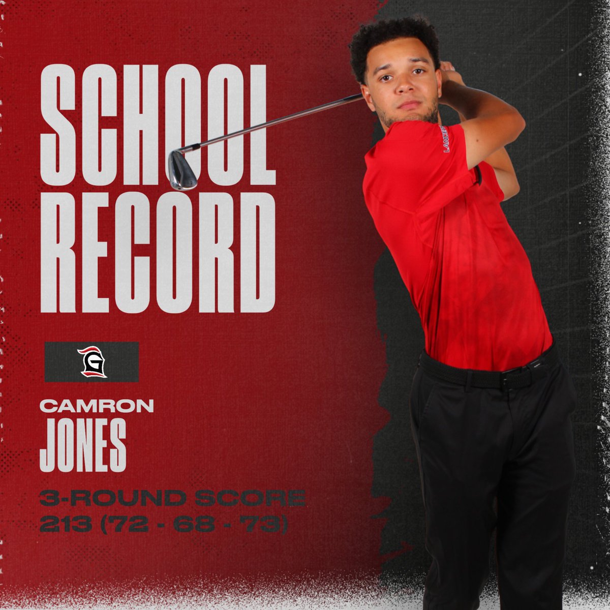 Big-time performance from Camron Jones this week, tying Grace's school record for best 3-round total (213) at the Crossroads League Championships! #LancerUp