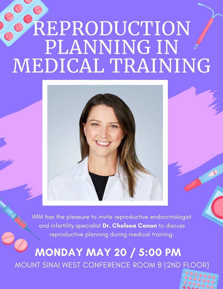 Hi Everyone, WIM is organizing a session with Reproductive Endocrinologist, Dr. Canon to explore reproductive planning during medical training Join us 5/20 at 5pm in person! 

We want to hear from you! What questions do you have about this topic. Submit them using the link below