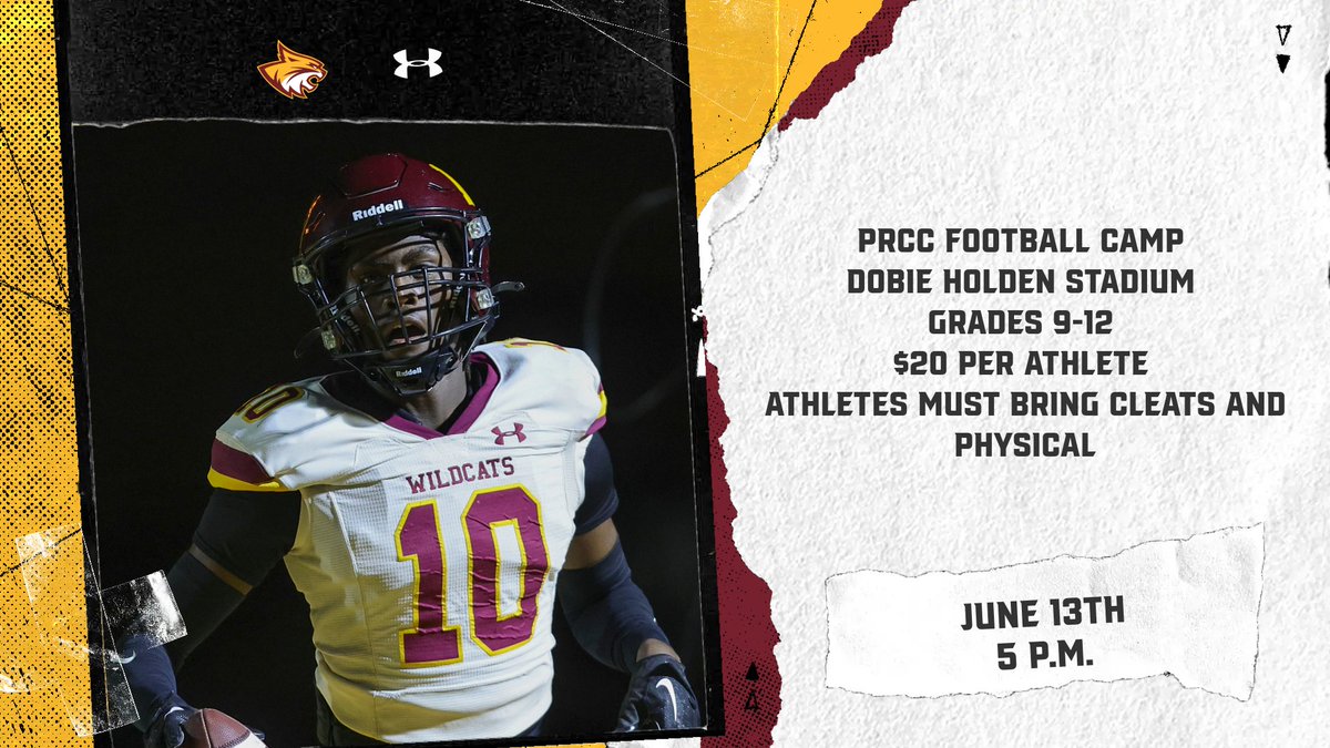 .@PearlRiverFB is hosting a camp for athletes in grades 9-12 on June 13th! Athletes can register on-site. Athletes must bring cleats and a completed physical. 🐾#RRR