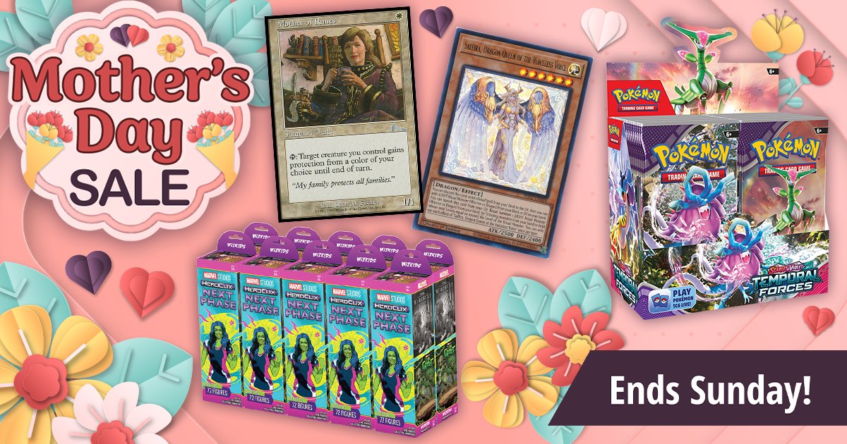 🌼MAMA MIA🌼 It's the mother of all deals with our Mother's Day Sale! Find deals on your favorite games from Magic: The Gathering, Yu-Gi-Oh!, Pokemon and more! Check it out below! ⬇️coolstuffinc.com/page/2662