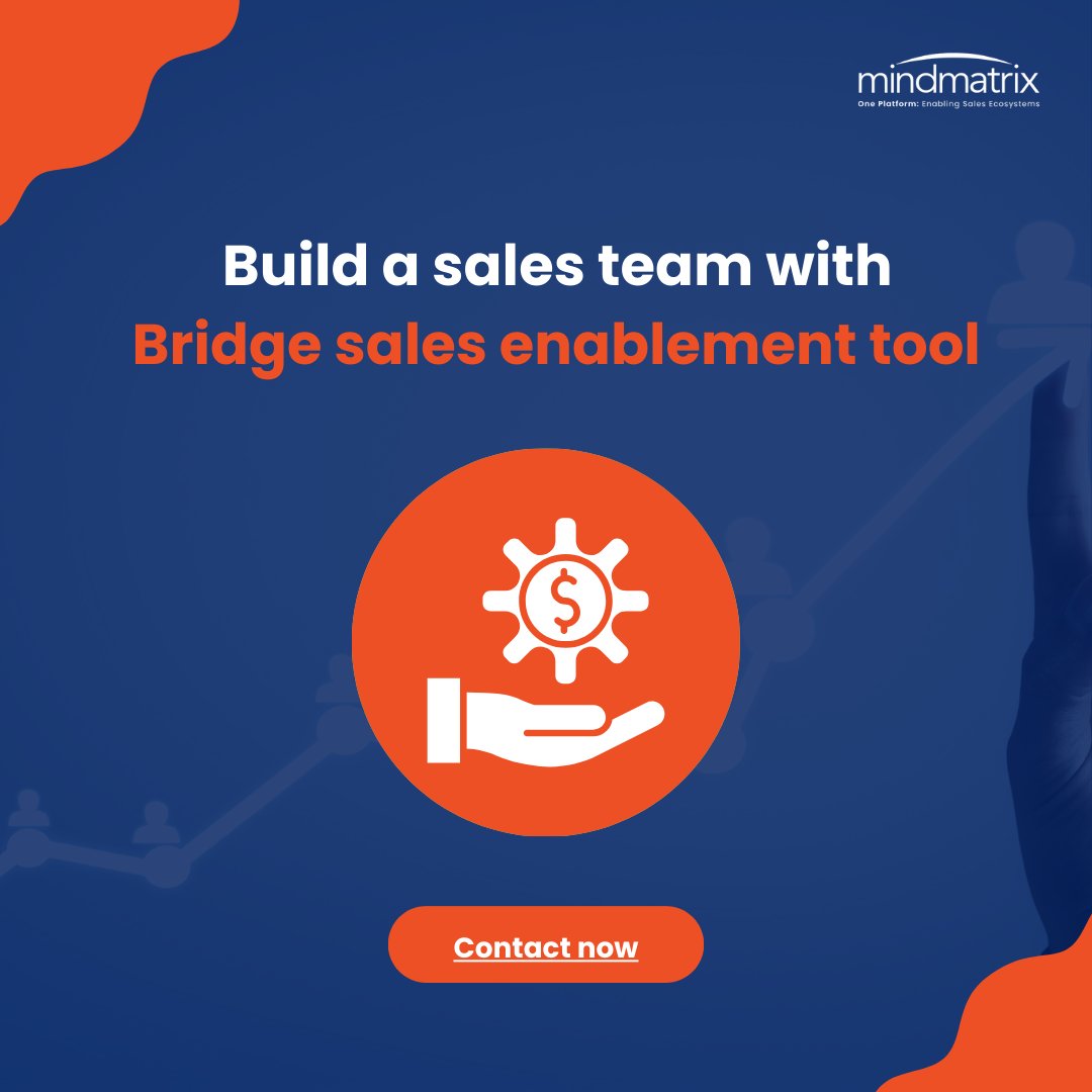 Build a sales team that is smarter, faster and more successful with Bridge sales enablement tool - \nhttps://www.mindmatrix.net/sales-enablement-tool/\t\n\n#PRM #SalesEnablement #PartnerMarketing #ChannelEnablement