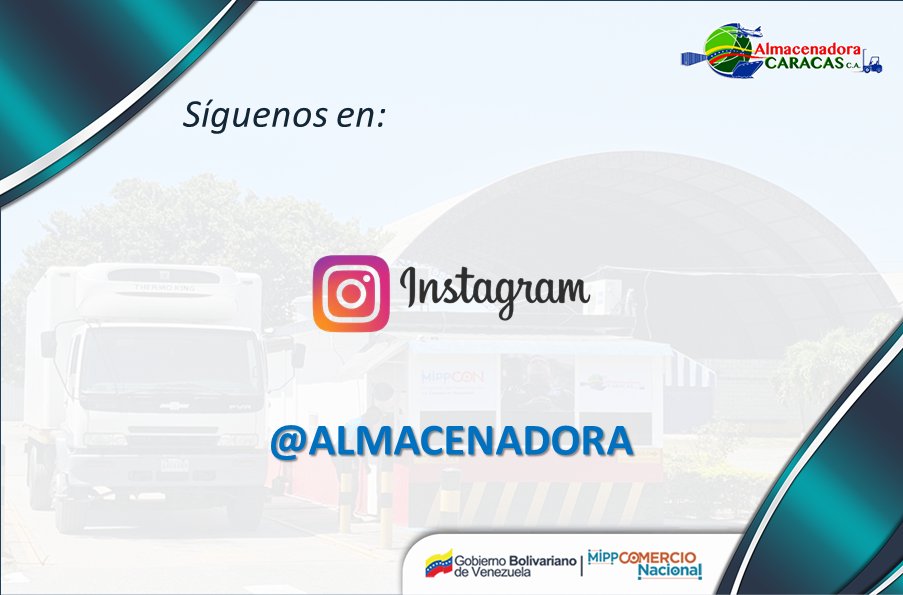 almacaracas's tweet photo. ✅Síguenos en nuestras Redes Sociales y conoce los múltiples servicios en las áreas de almacenamiento, resguardo y distribución de mercancías.

Instagram 
https://t.co/omlSl9wNiW 

¡Somos Indetenibles! https://t.co/InR45pYCWa