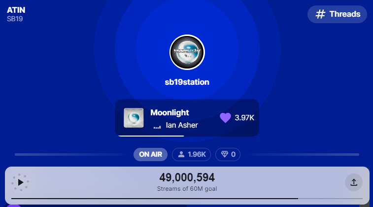 Global A'TIN ~! We are approaching the last day of the tracking week, and the last day of SB19STATION going on air for MOONLIGHT Streaming party. If your are possible, please join us on @STATIONHEAD . You can park your account as you sleep, do your job or some other tasks. We…