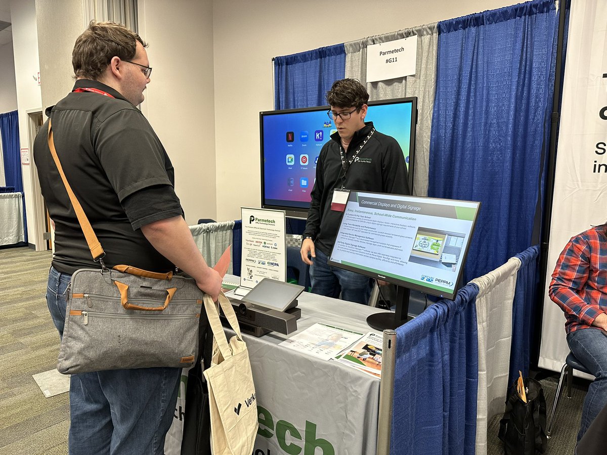 parmetech's tweet image. Day 2 at @TechTalkIU13 is in full swing! We’re having great conversations around interactive displays and print solutions for K-12 today 🖥️ 🚀 🖨️ 
#edtechpartner #managedprintservices #interactivetechnology #womanownedbusiness #smallbusiness #localbusiness