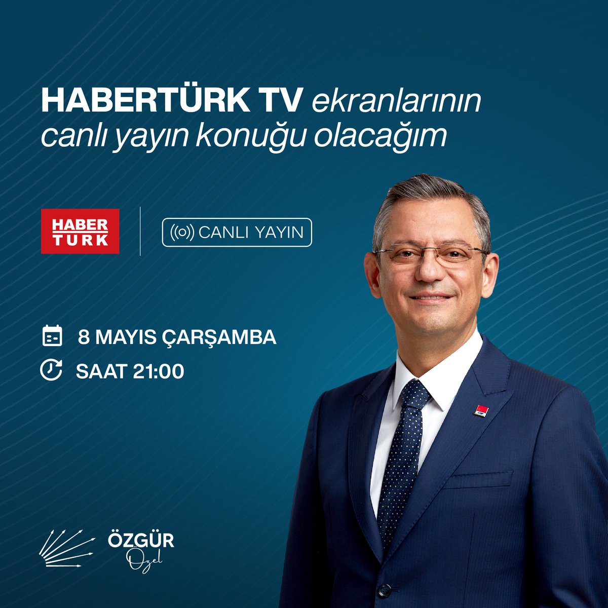 Bugün HaberTürk TV'de gazetecilerin sorularını yanıtlayacağım. ⏰ 21.00