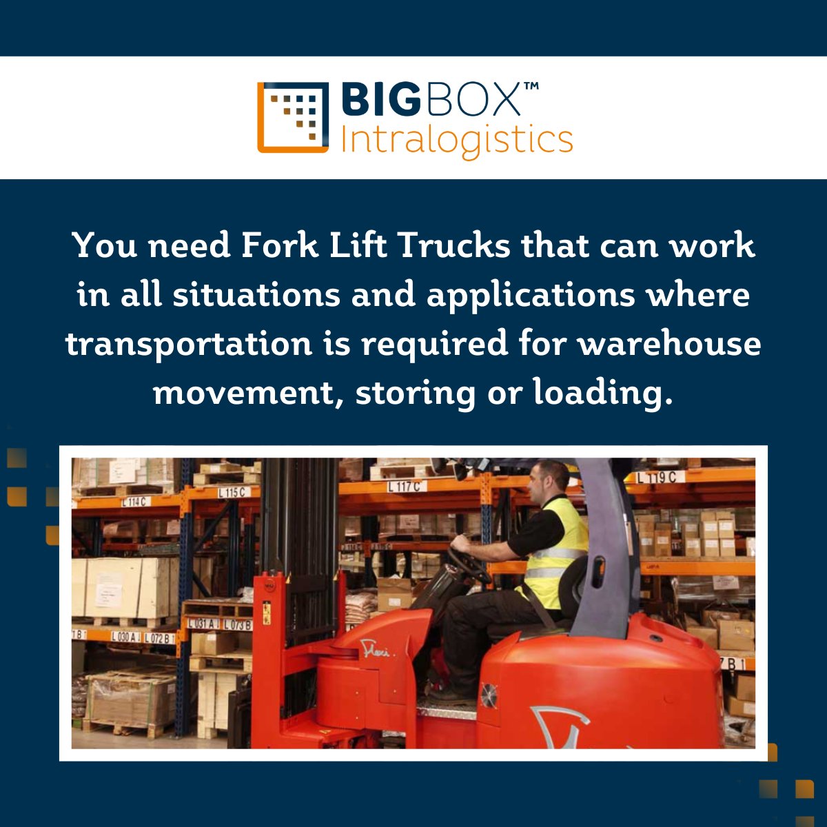 BigBoxGroup1's tweet photo. Keep up with the times and get stuff done, quickly and efficiently! 

We will work with you to identify the materials handling solution that meets your needs, right across your business.

https://t.co/LXYNPfyTOB https://t.co/IxidMEPJHh