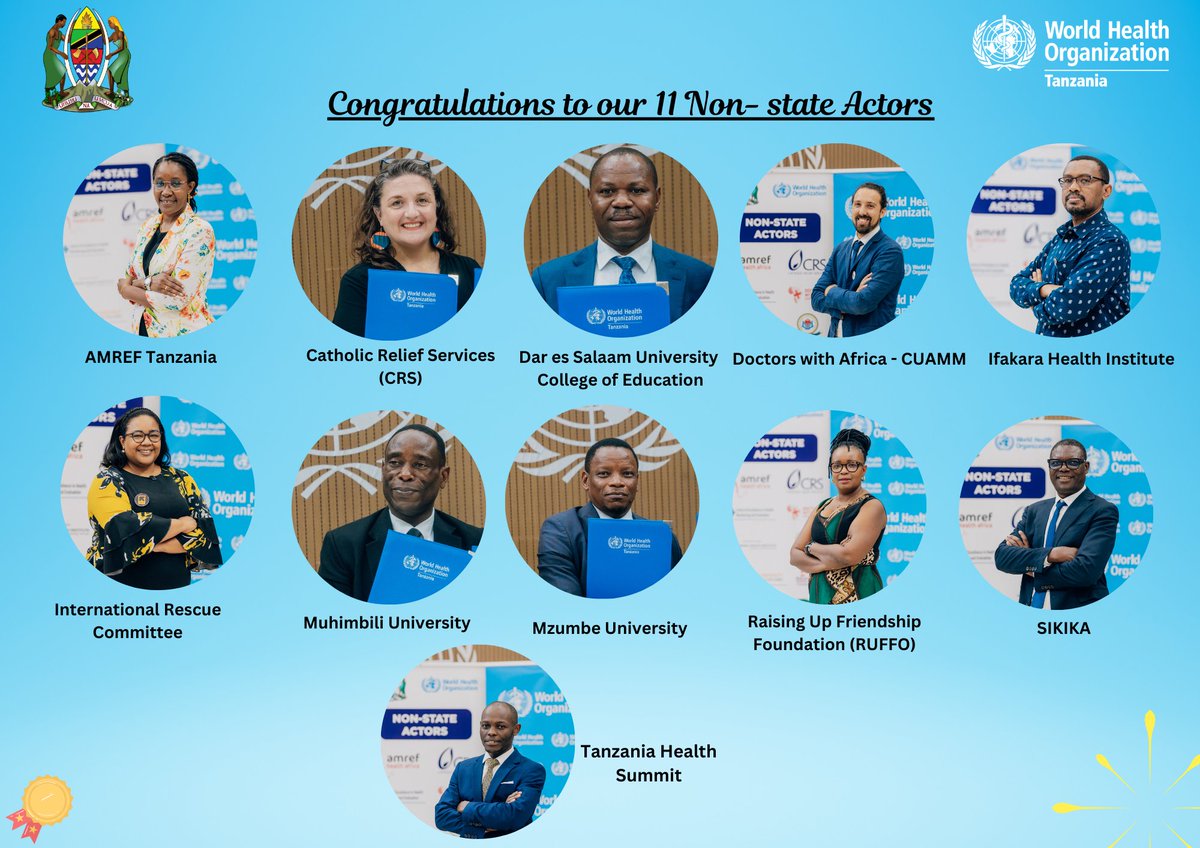 Meet our 1️⃣1️⃣ non- state actors who have successfully signed a 2 year long partnership with @WHO. Thanks to these hardworking industry players, we are moving closer towards the achievement of #UHC in Tanzania. Congratulations! #HealthForAll