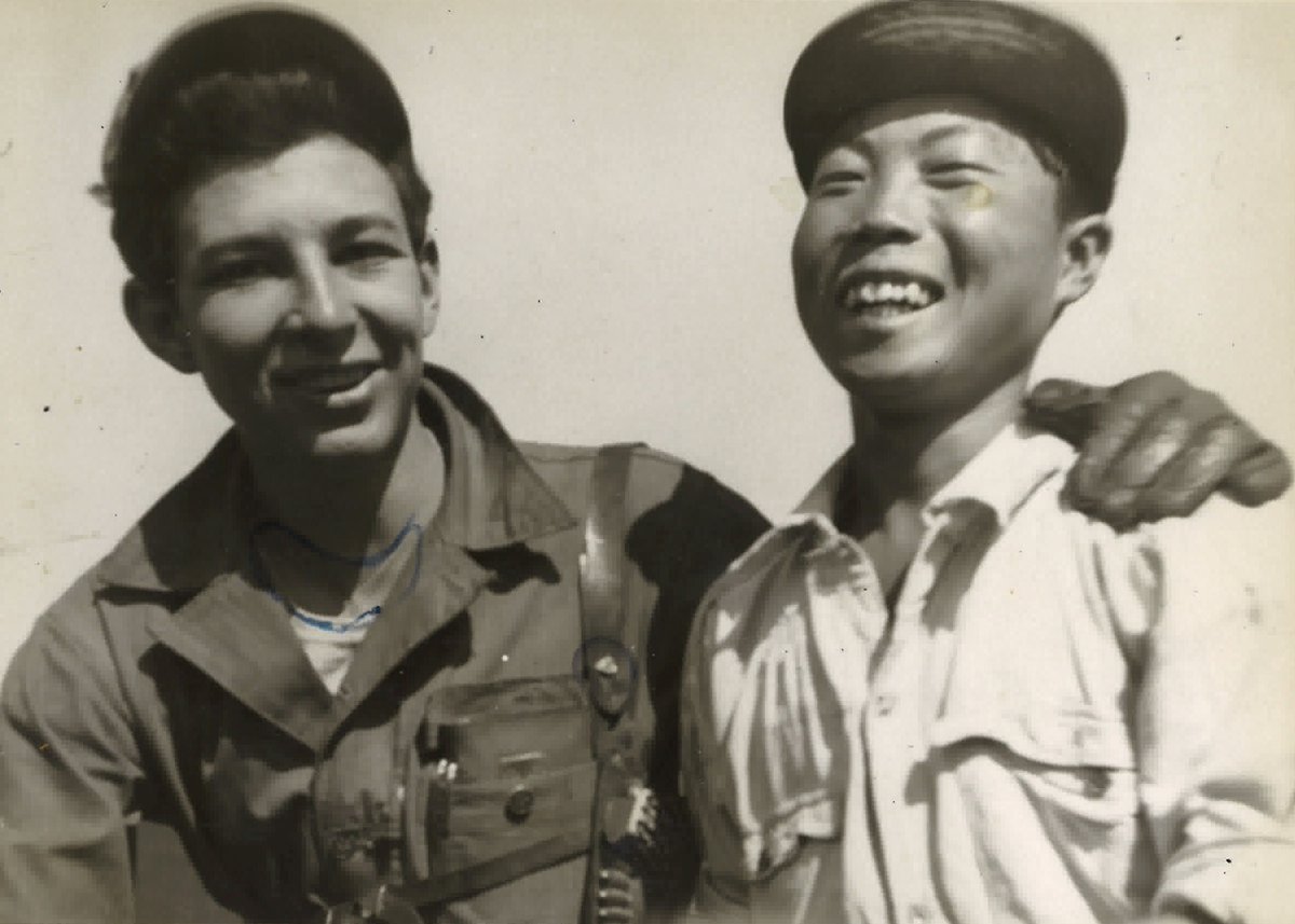 Native Americans have served in the US military, often in extraordinary numbers, since the American Revolution. Here, Ben Nighthorse Campbell (Northern Cheyenne) shares a laugh with a young South Korean man during his service in the US Air Force in the Korean War. #WhyWeServe