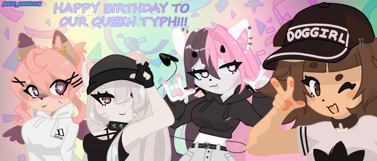 HAPPY BIRTHDAY @crispytyph 🥳🎉!!! Hope you're having/had an amazing day!! For this special occasion, I wanted to give you these artworks for you, hope you like them!! 🩷❤️ (There are separate artworks, alts, and a special message below, so be sure to check out those!) (1/6)