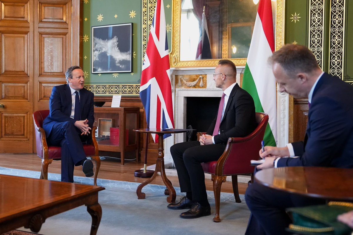 The UK is committed to backing Ukraine for as long as it takes. I met Hungarian Foreign Minister Péter Szijjártó today to discuss this and the importance of maintaining Euro-Atlantic unity.