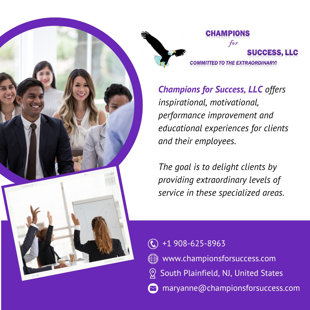 Learn more about us here: championsforsuccess.com/about
 
 #ChampionsForSuccess #MaryAnneKochut #BusinessExcellence #ProfessionalDevelopment #CorporateTraining #LeadershipDevelopment #SkillsDevelopment #management #leadership #humanresources #hr #productivity