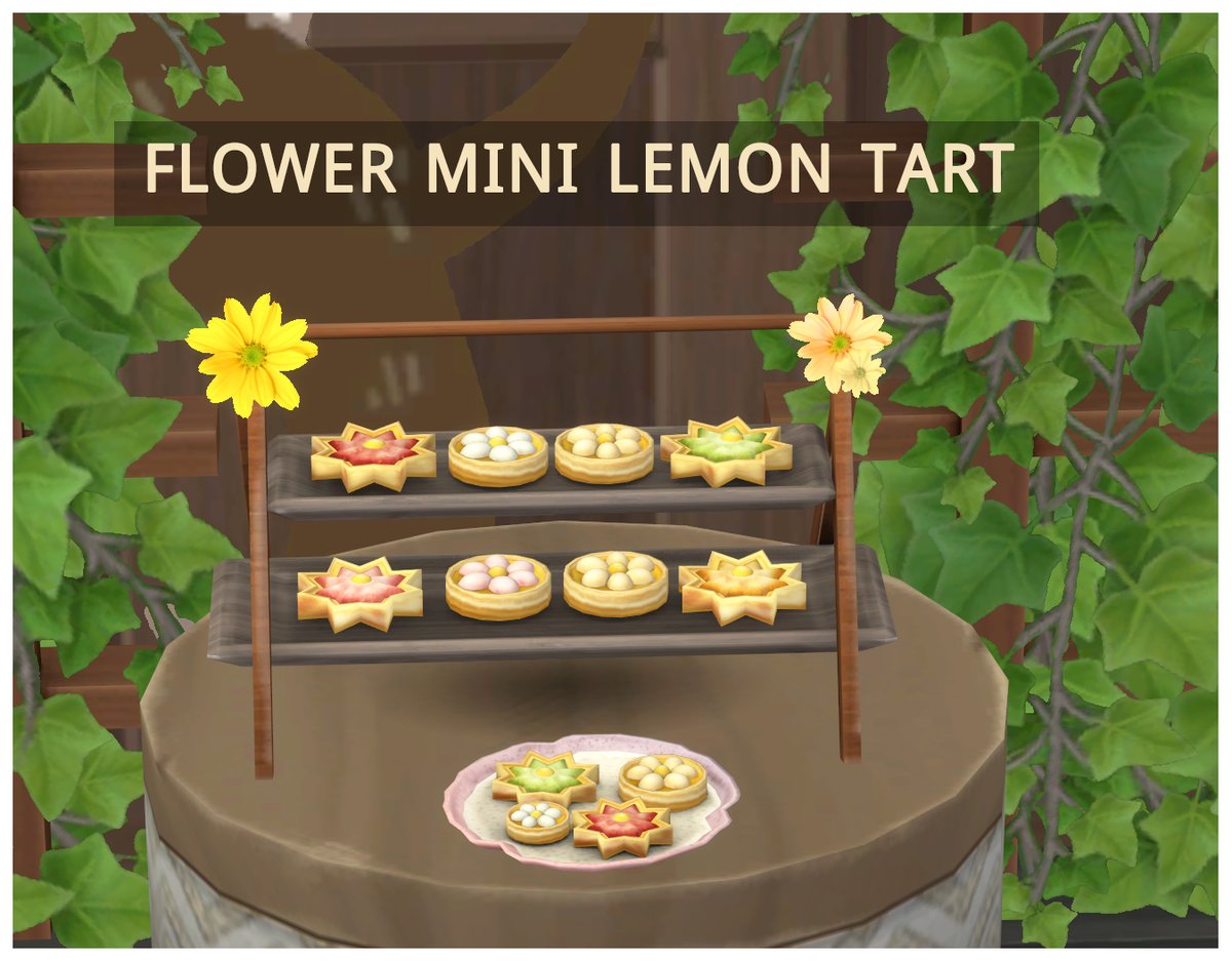 Flower lemon Mini Tart! Perfect for a garden tea party! #TheSims #TheSims4 #Sims4 #sims