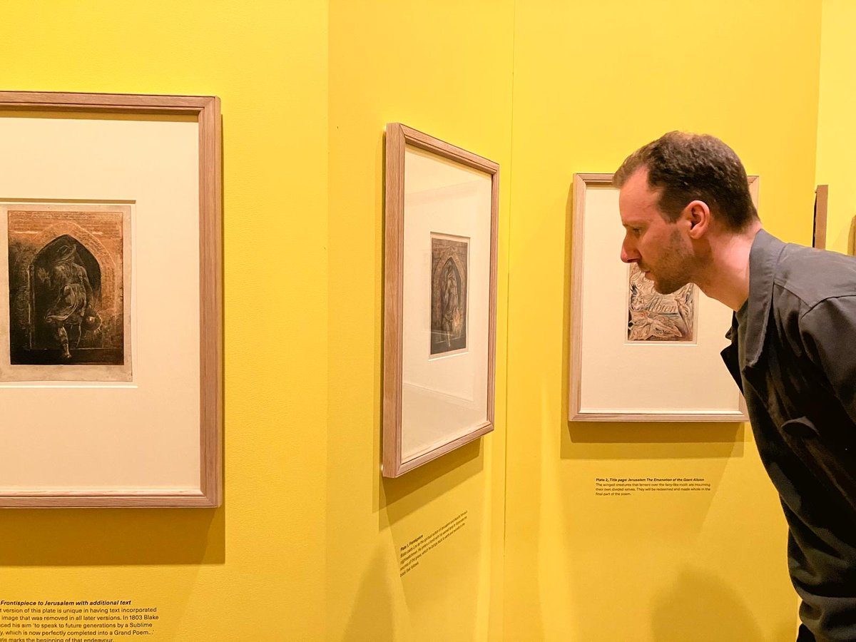 PoetGustafsson's tweet photo. A lovely weekend in Cambridge, face to face with some of my absolute favourite artworks by Blake and David Jones @FitzMuseum_UK @kettlesyard https://t.co/phx1FHZKmX